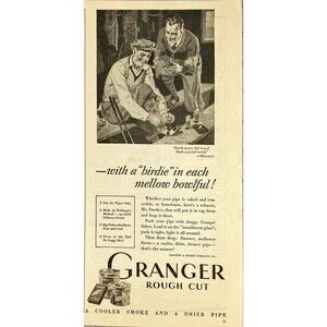 Granger Rough Cut Pipe Tabacco "Birdie in each bowlful!" Golf Vtg Print Ad 1931